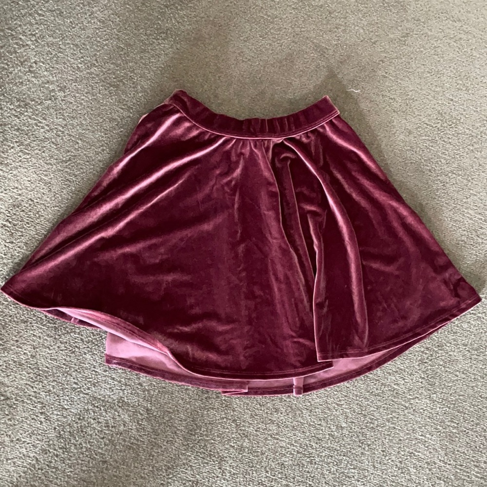 Maroon velvet skirt - NWOT